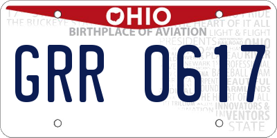 OH license plate GRR0617