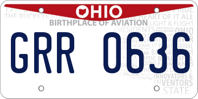 OH license plate GRR0636