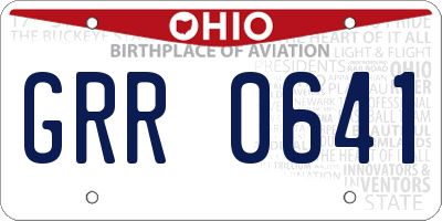 OH license plate GRR0641