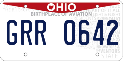 OH license plate GRR0642