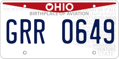 OH license plate GRR0649