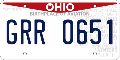 OH license plate GRR0651