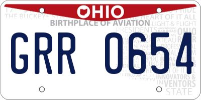 OH license plate GRR0654