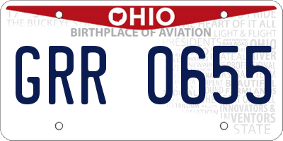 OH license plate GRR0655