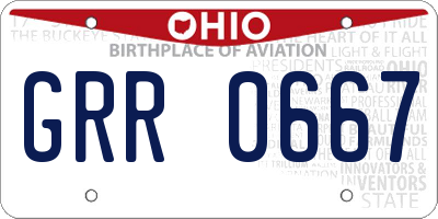 OH license plate GRR0667