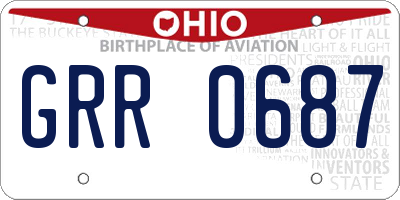 OH license plate GRR0687