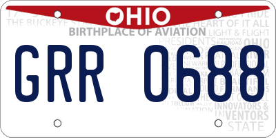 OH license plate GRR0688