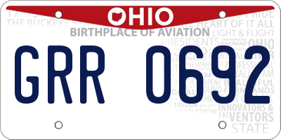 OH license plate GRR0692