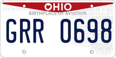 OH license plate GRR0698