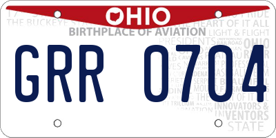 OH license plate GRR0704
