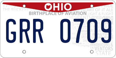 OH license plate GRR0709