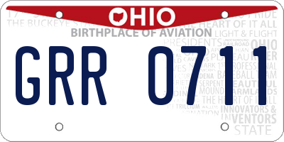 OH license plate GRR0711