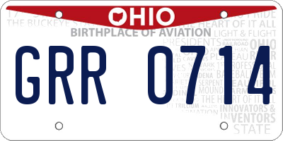 OH license plate GRR0714