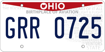OH license plate GRR0725