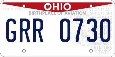 OH license plate GRR0730