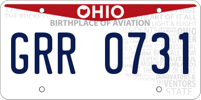 OH license plate GRR0731