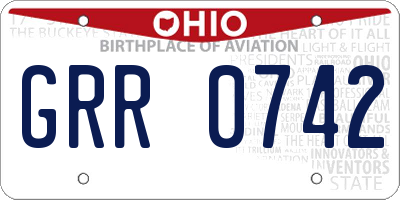 OH license plate GRR0742