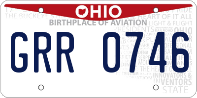 OH license plate GRR0746