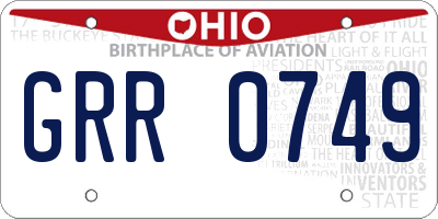 OH license plate GRR0749