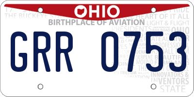 OH license plate GRR0753