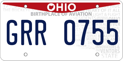 OH license plate GRR0755