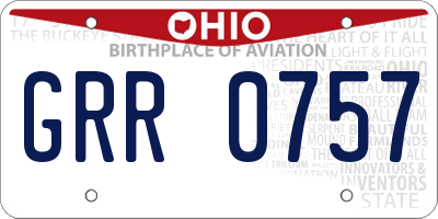 OH license plate GRR0757