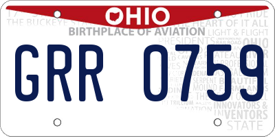 OH license plate GRR0759