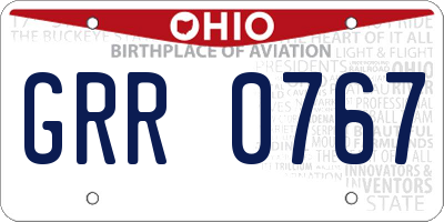 OH license plate GRR0767