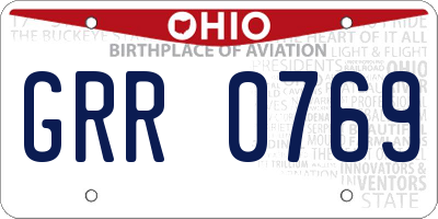 OH license plate GRR0769