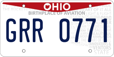 OH license plate GRR0771