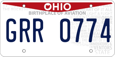 OH license plate GRR0774