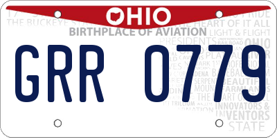 OH license plate GRR0779