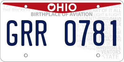 OH license plate GRR0781