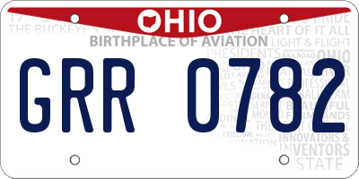 OH license plate GRR0782