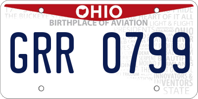 OH license plate GRR0799