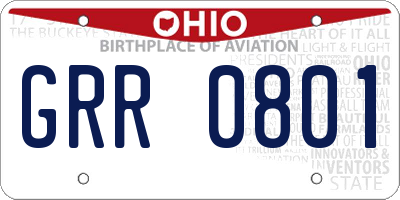 OH license plate GRR0801