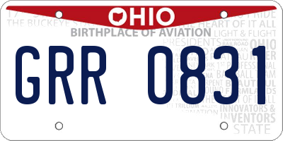 OH license plate GRR0831
