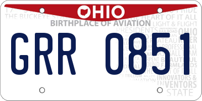 OH license plate GRR0851