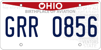 OH license plate GRR0856