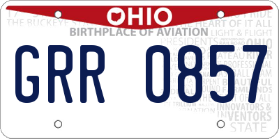 OH license plate GRR0857