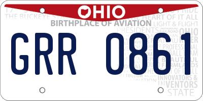 OH license plate GRR0861