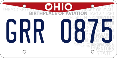 OH license plate GRR0875