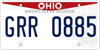 OH license plate GRR0885