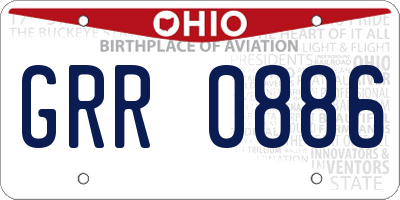 OH license plate GRR0886