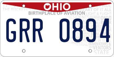 OH license plate GRR0894