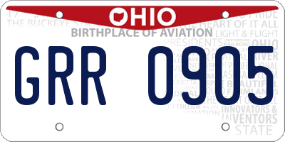 OH license plate GRR0905