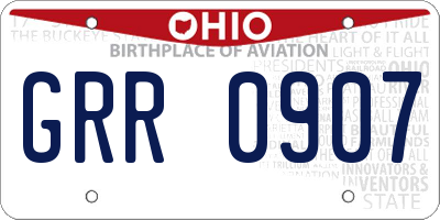 OH license plate GRR0907