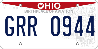 OH license plate GRR0944