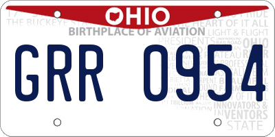 OH license plate GRR0954