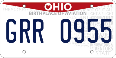 OH license plate GRR0955